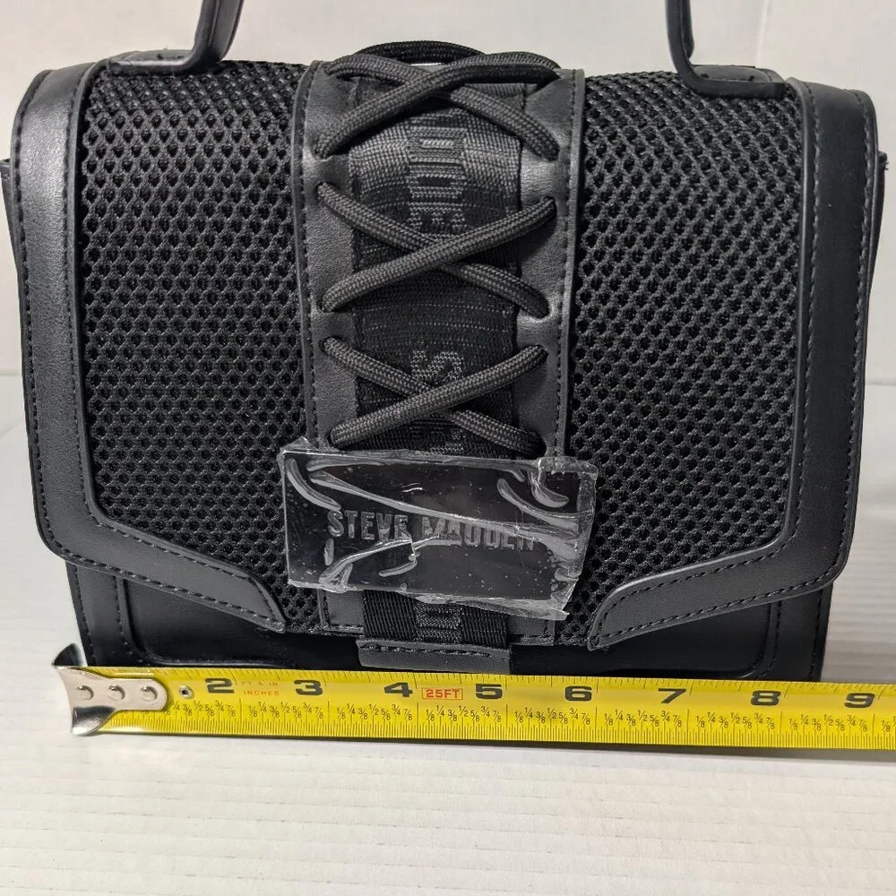 Steve Madden - leather black small purse with removable strap - New - Picture 10 of 12